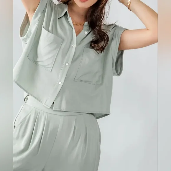 NEW! BOHO CHIC WIDE LEG PANTS AND TOP 2 PIECE SET - Picture 4 of 7